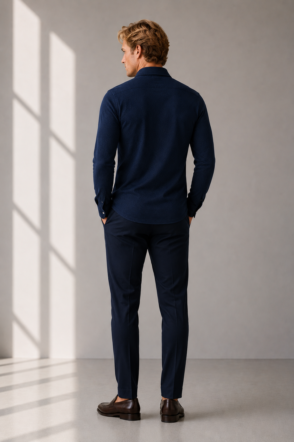 Kaze | Navy Knitted Shirt