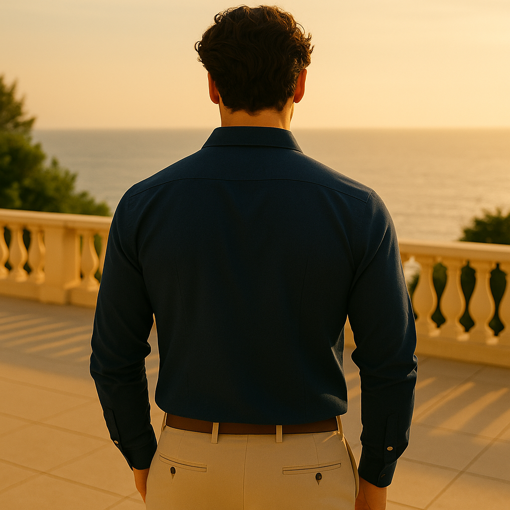 Kaze | Navy Knitted Shirt