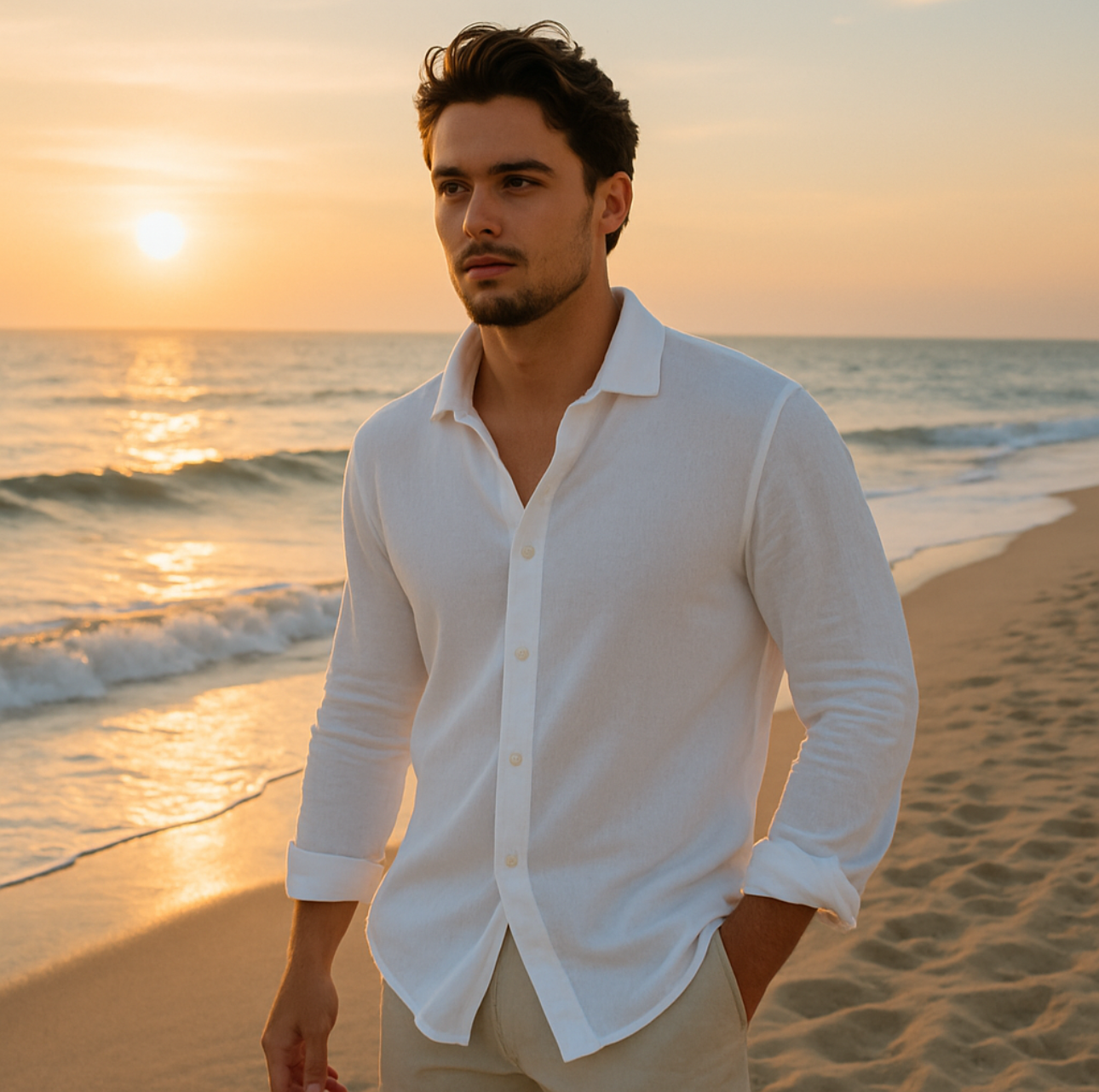 Kaze | White Knitted Shirt