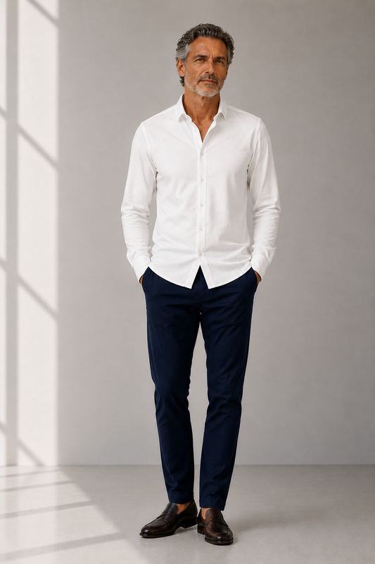 Kaze | White Knitted Shirt